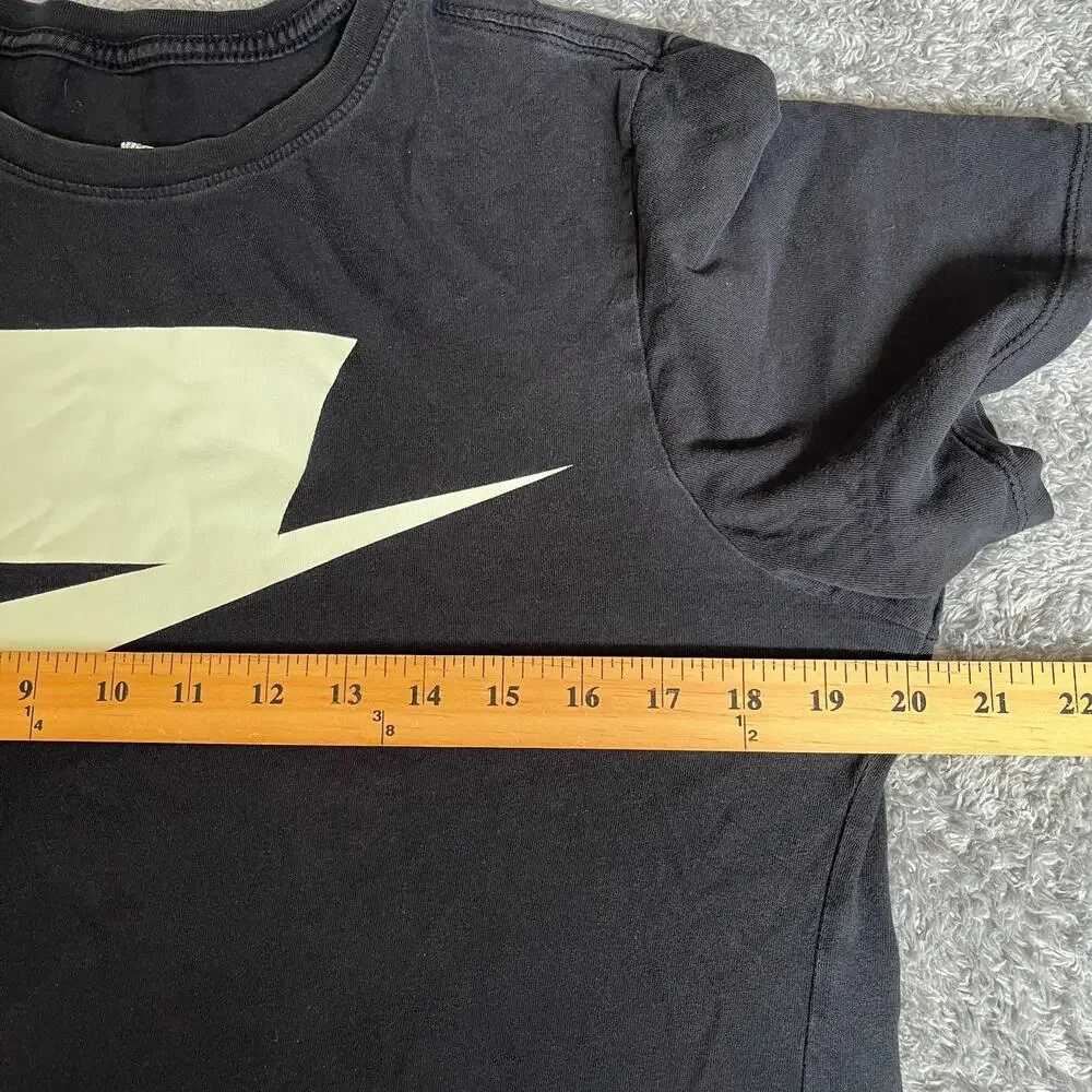Nike Tee Black Crew Neck Big Logo Short Sleeve Graphic T-Shirt Men's Size Meduim